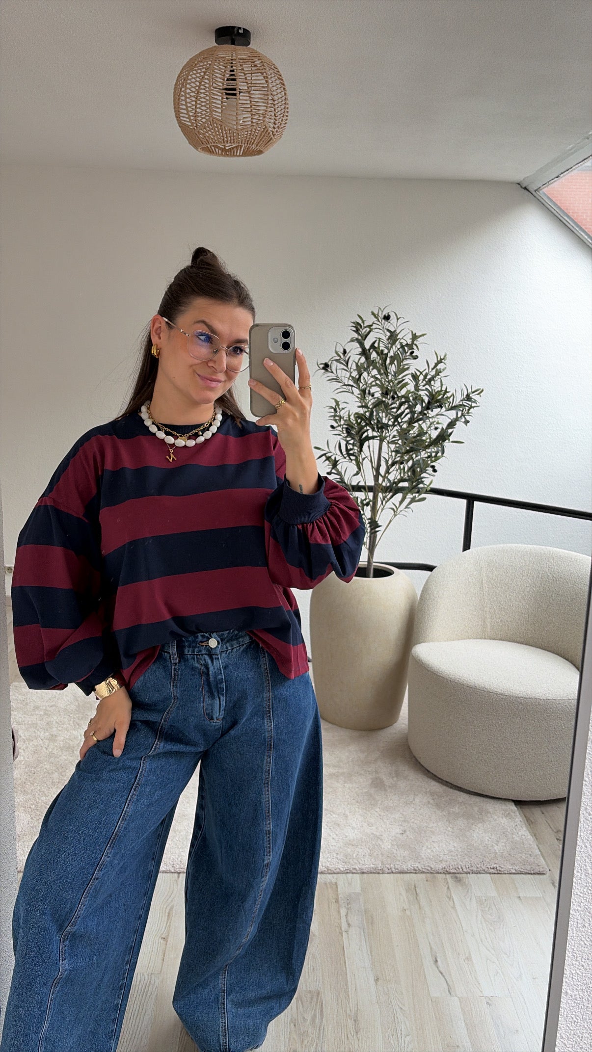SWEAT MARINE-BURGUNDY