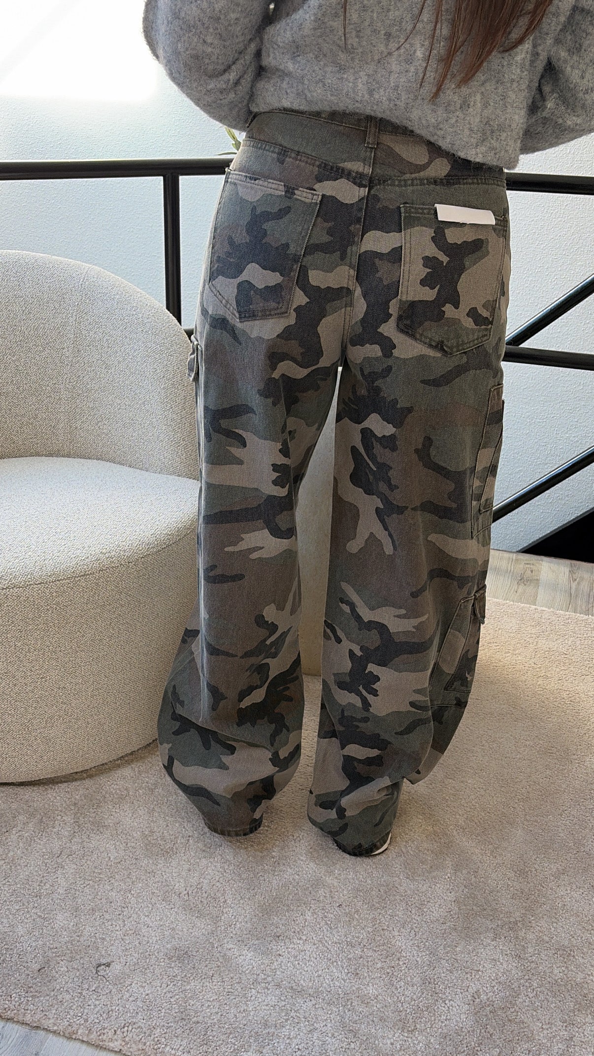 CAMO WIDE LEG JEANS
