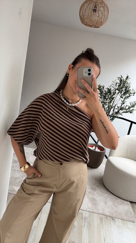 ONE SHOULDER SHIRT BRUIN