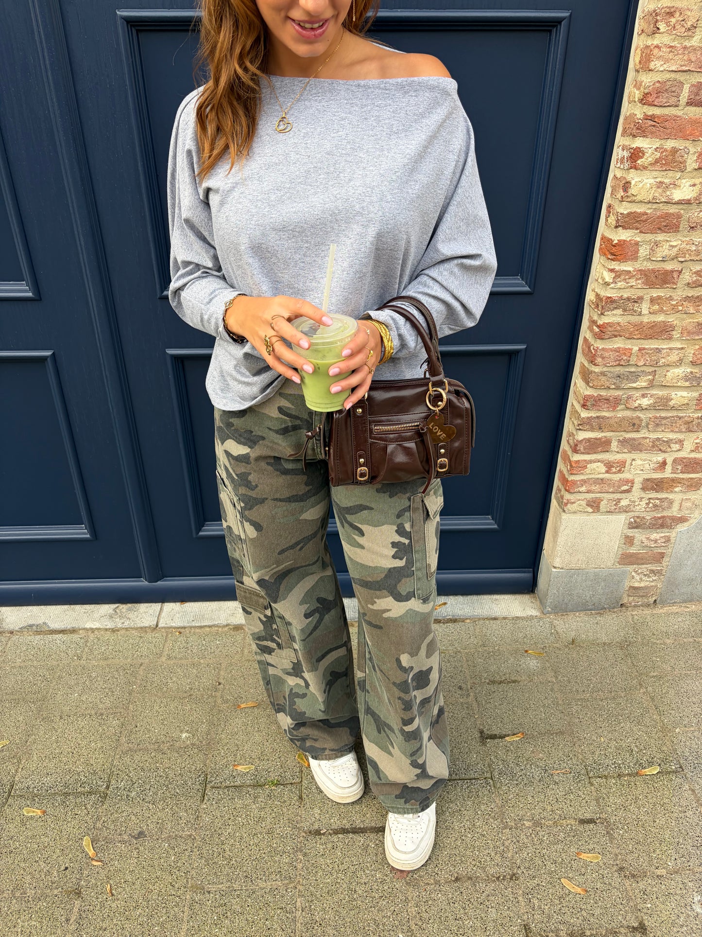 CAMO WIDE LEG JEANS