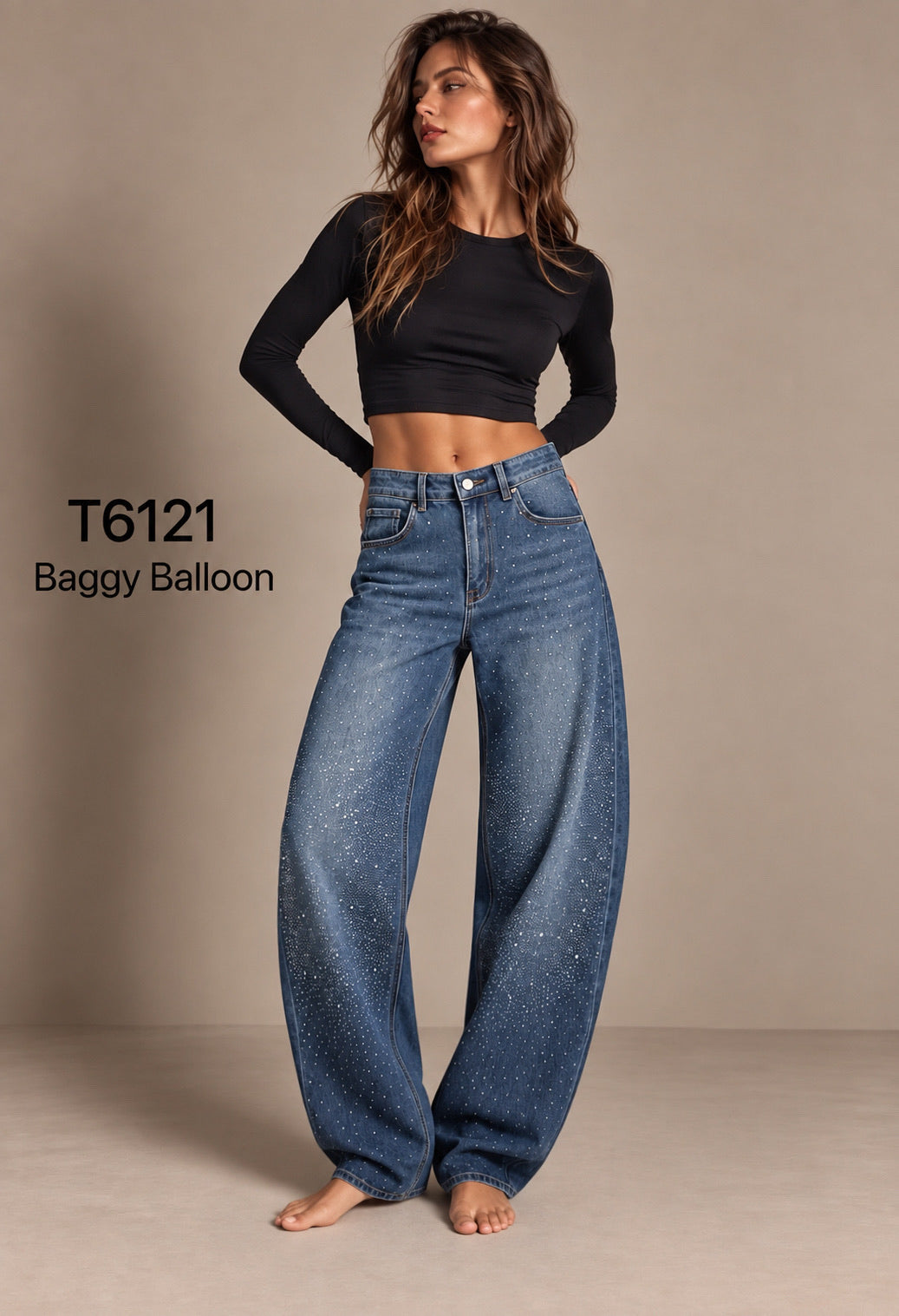 BALLOON JEANS DIAMANTJES