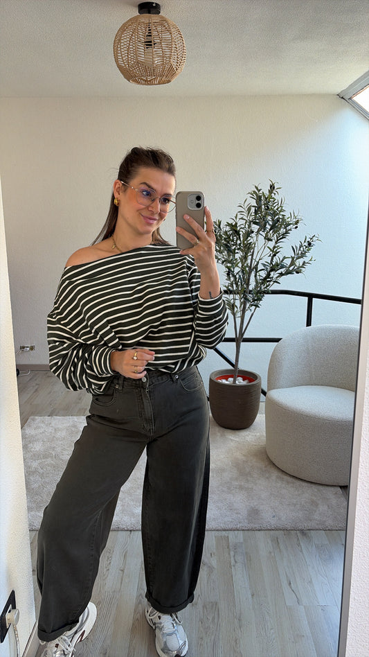 KHAKI BALLOON JEANS