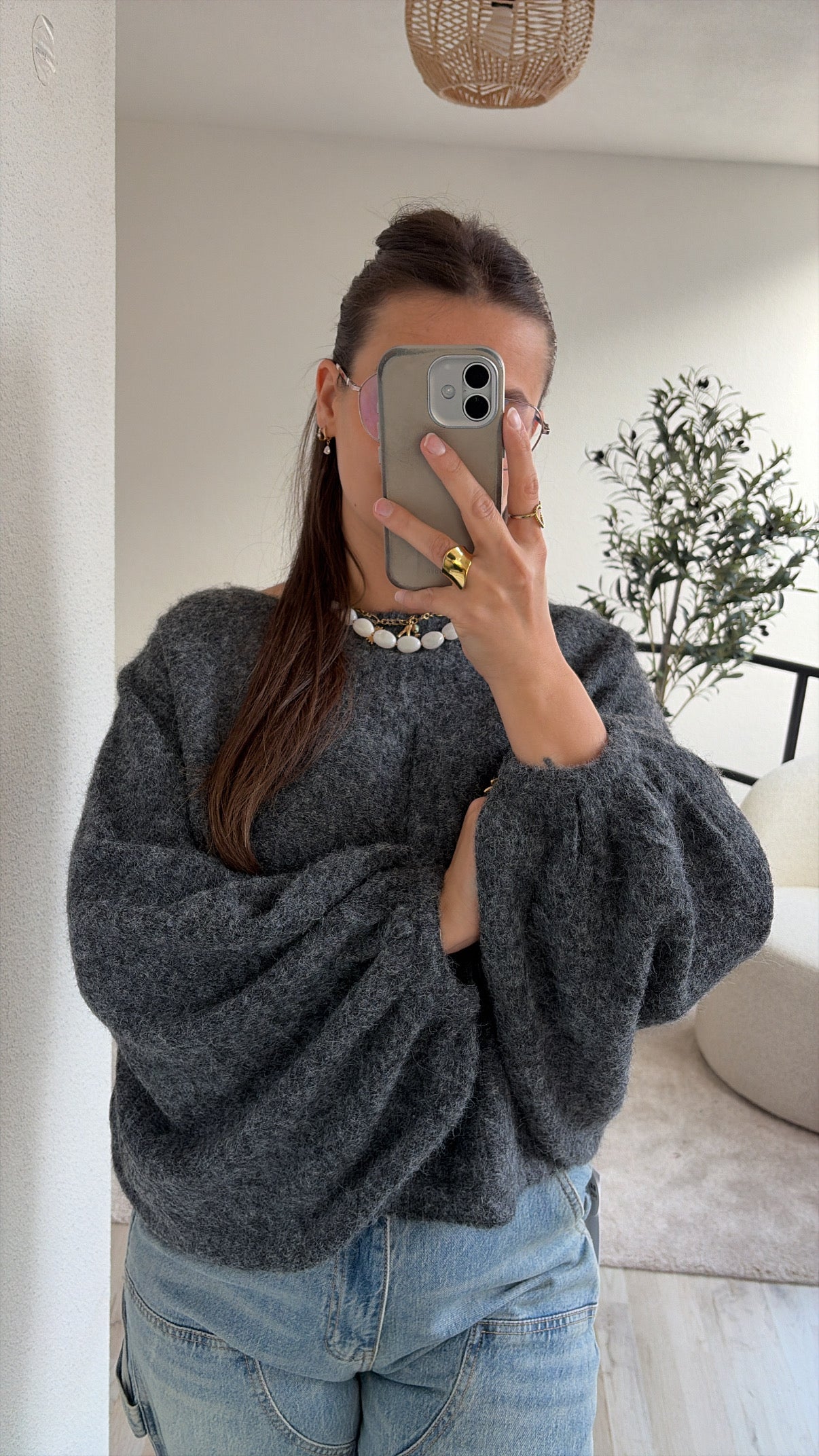 PUFFY KNIT GRIJS