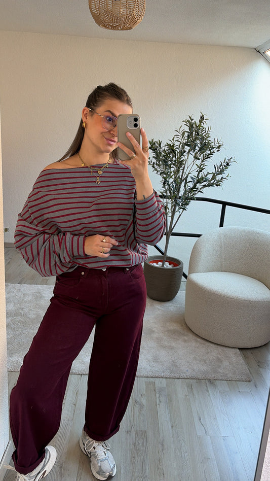 OFF SHOULDER SWEAT GRIJS