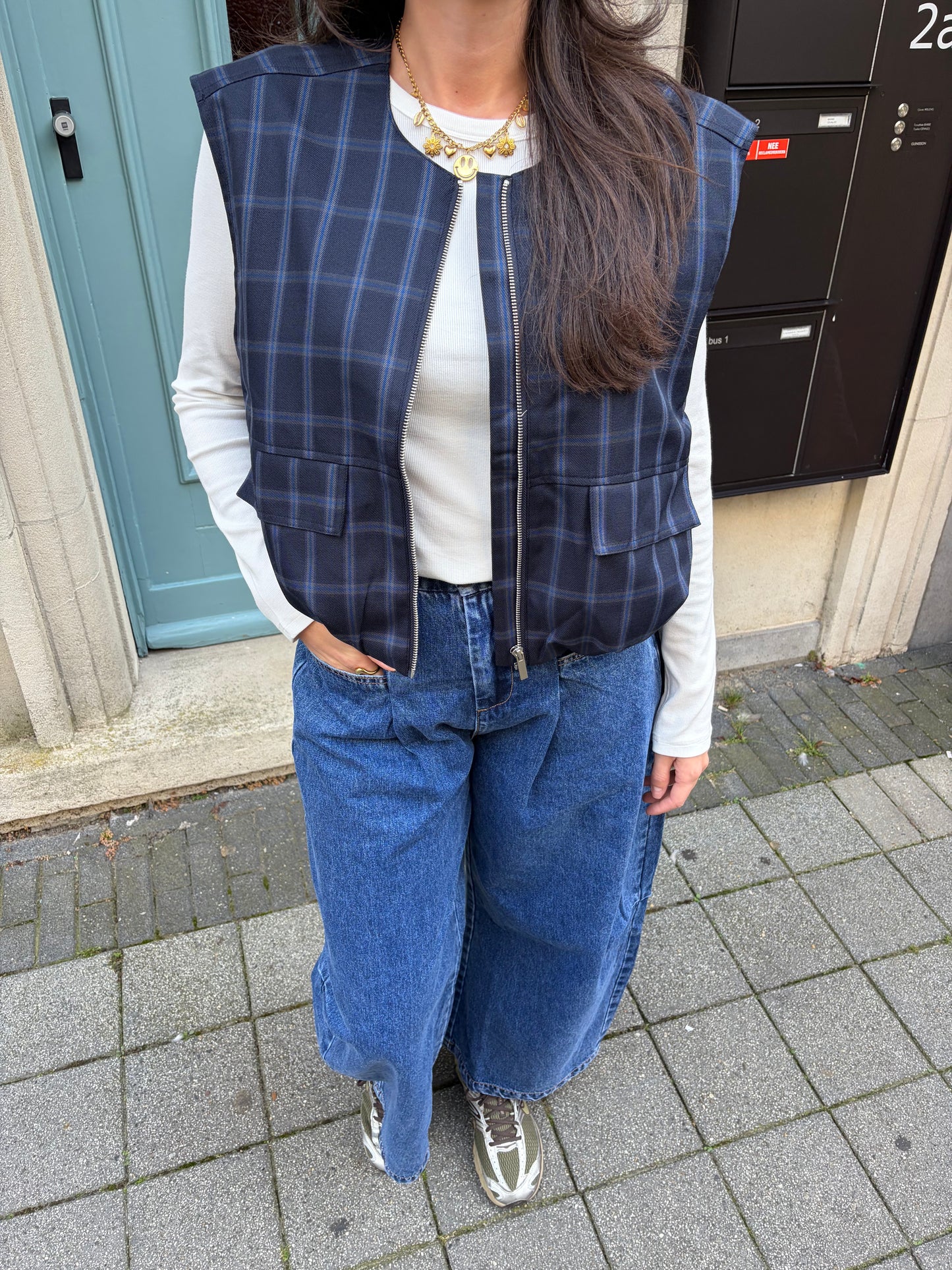 GILET RUIT BLAUW