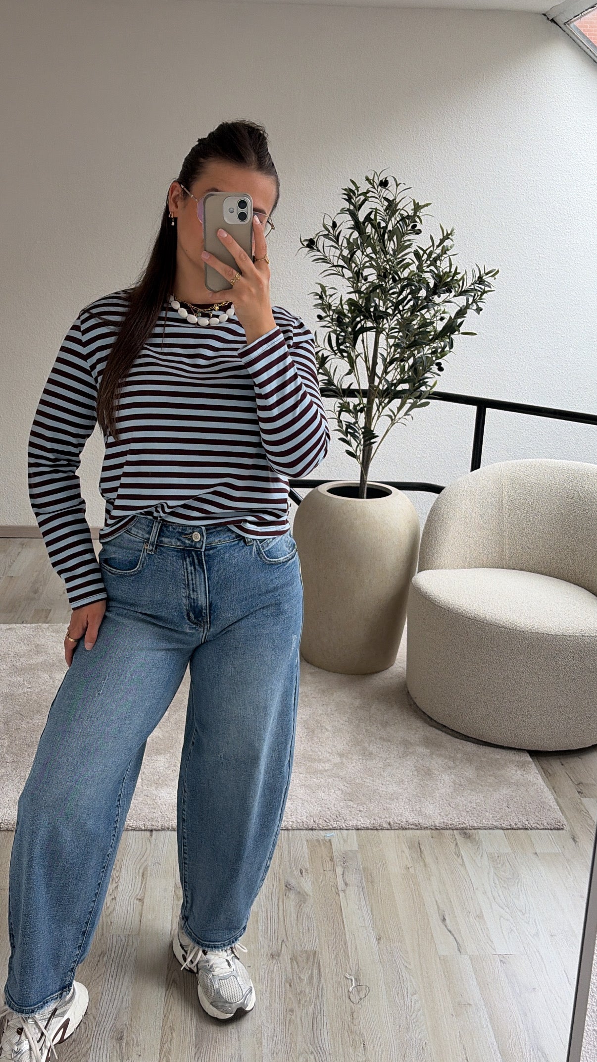 LONGSLEEVE BLAUW/BORDEAUX