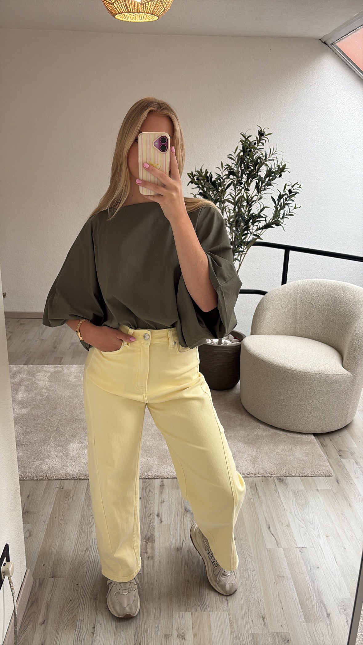 BALLOON JEANS GEEL