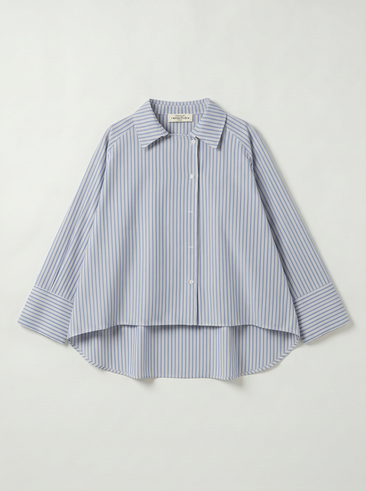STRIPED BLOUSE BLAUW
