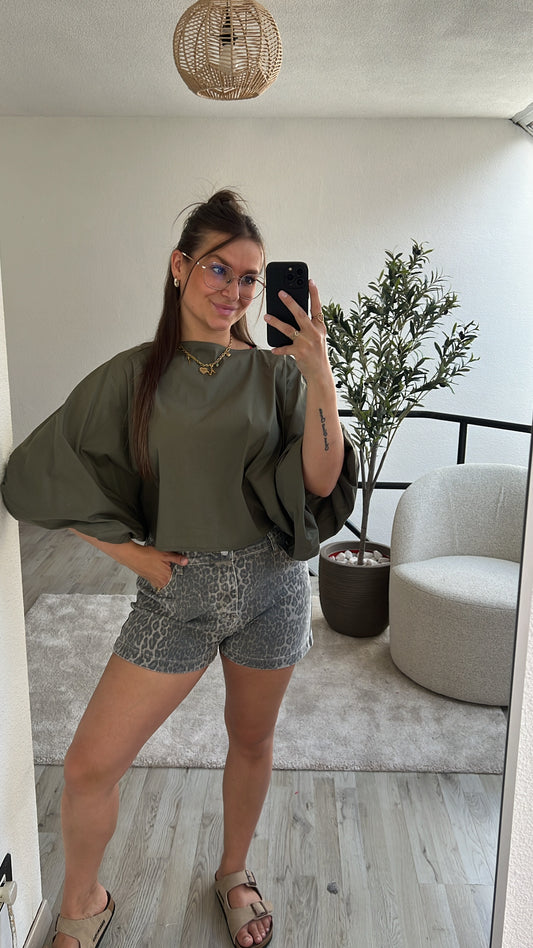 PUFFY BLOUSE KHAKI