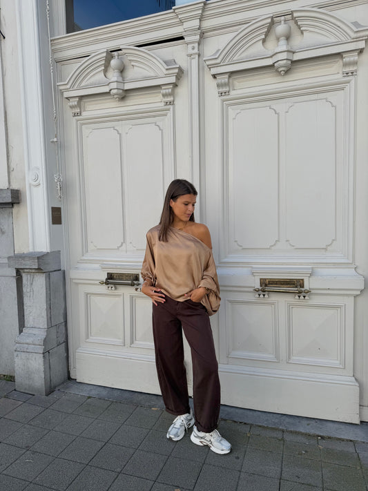 CAMEL BLOUSE SATIJN