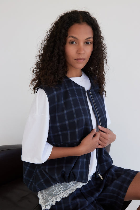 GILET RUIT BLAUW