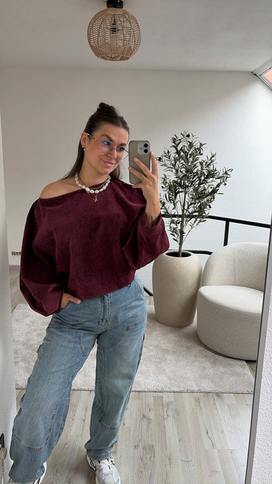 CORDUROY BLOUSE BURGUNDY