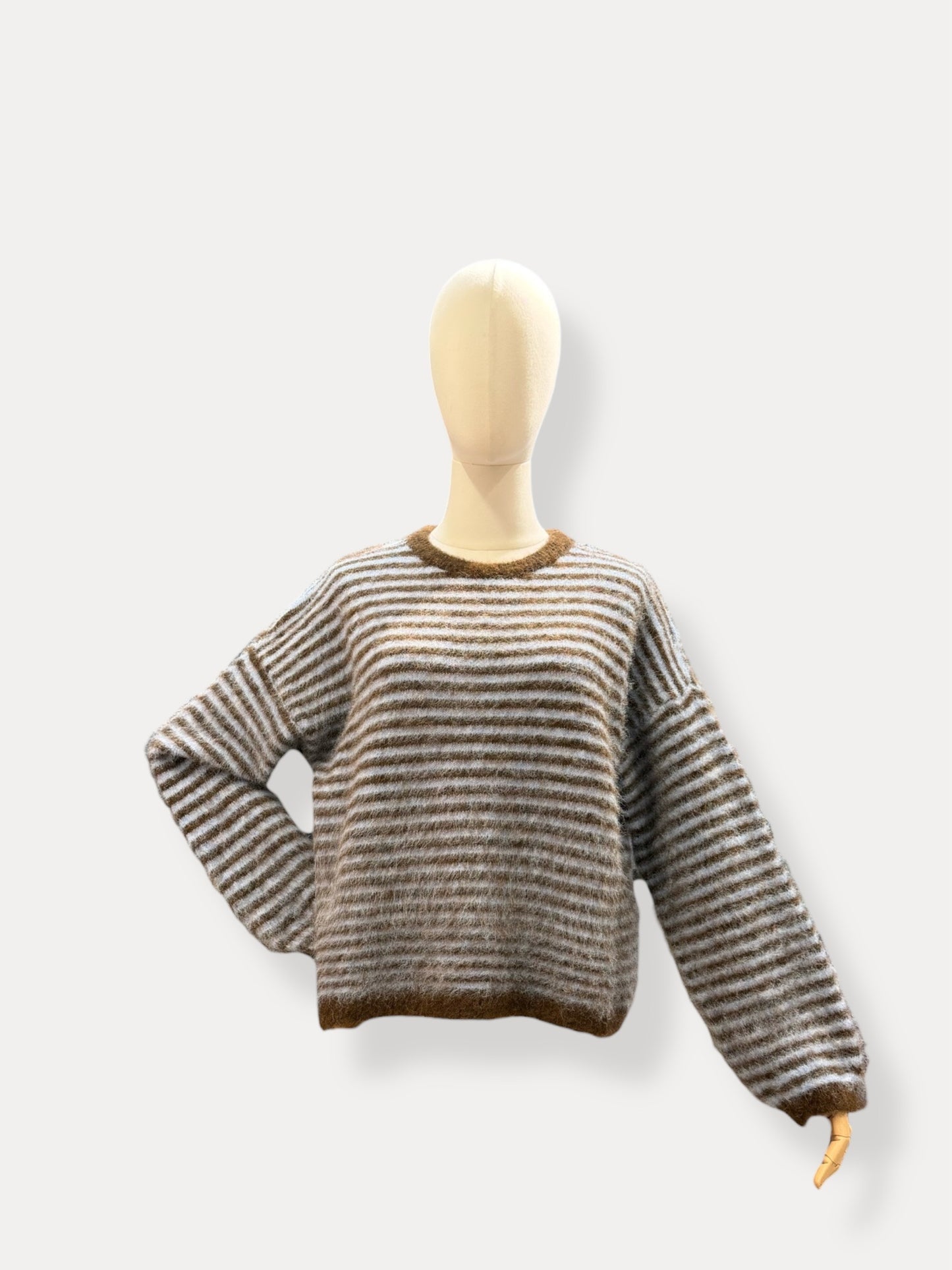 KNIT BLAUW-BRUIN