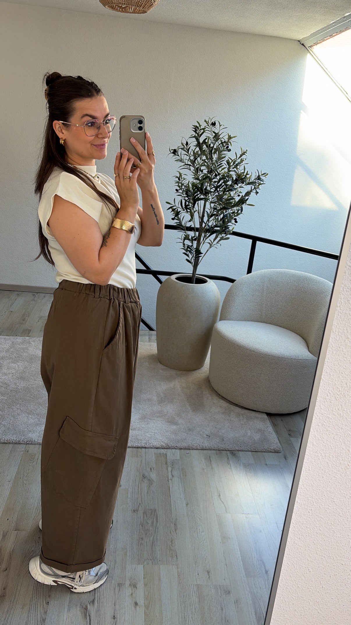 CAMEL CARGO PANTS
