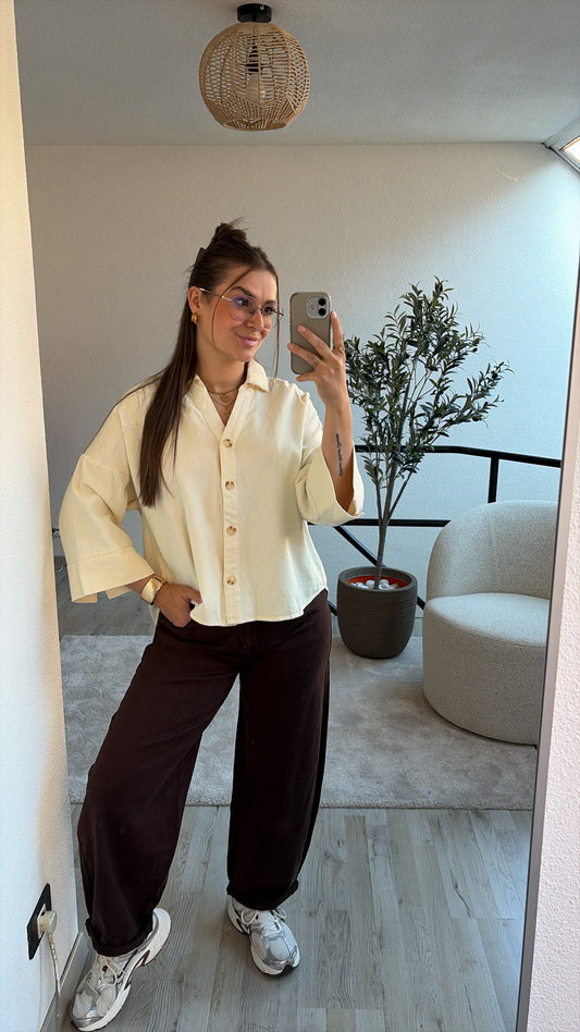 BEIGE JEANSHEMD