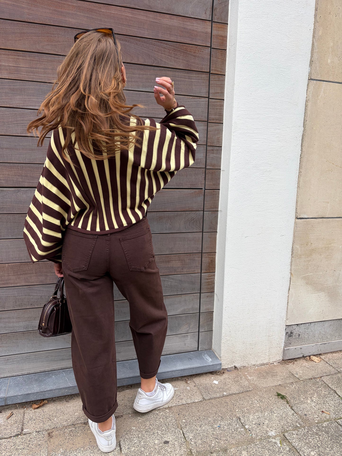 STRIPED KNIT BRUIN-GEEL