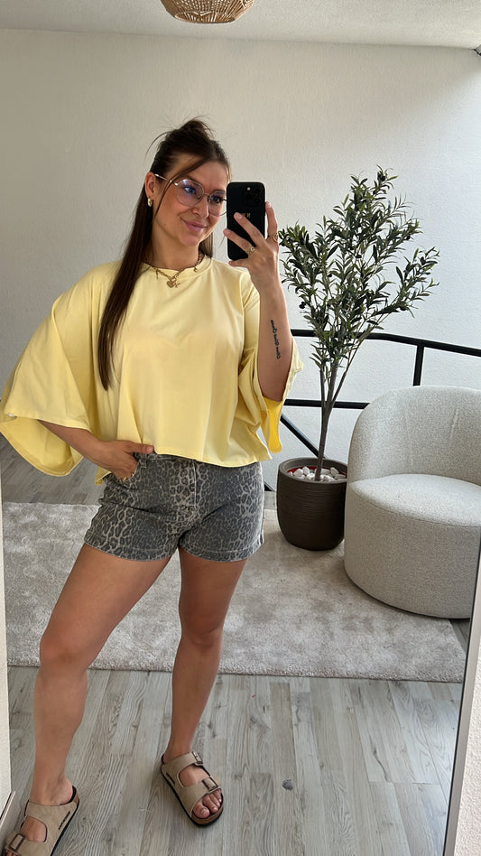 OVERSIZED TEE GEEL