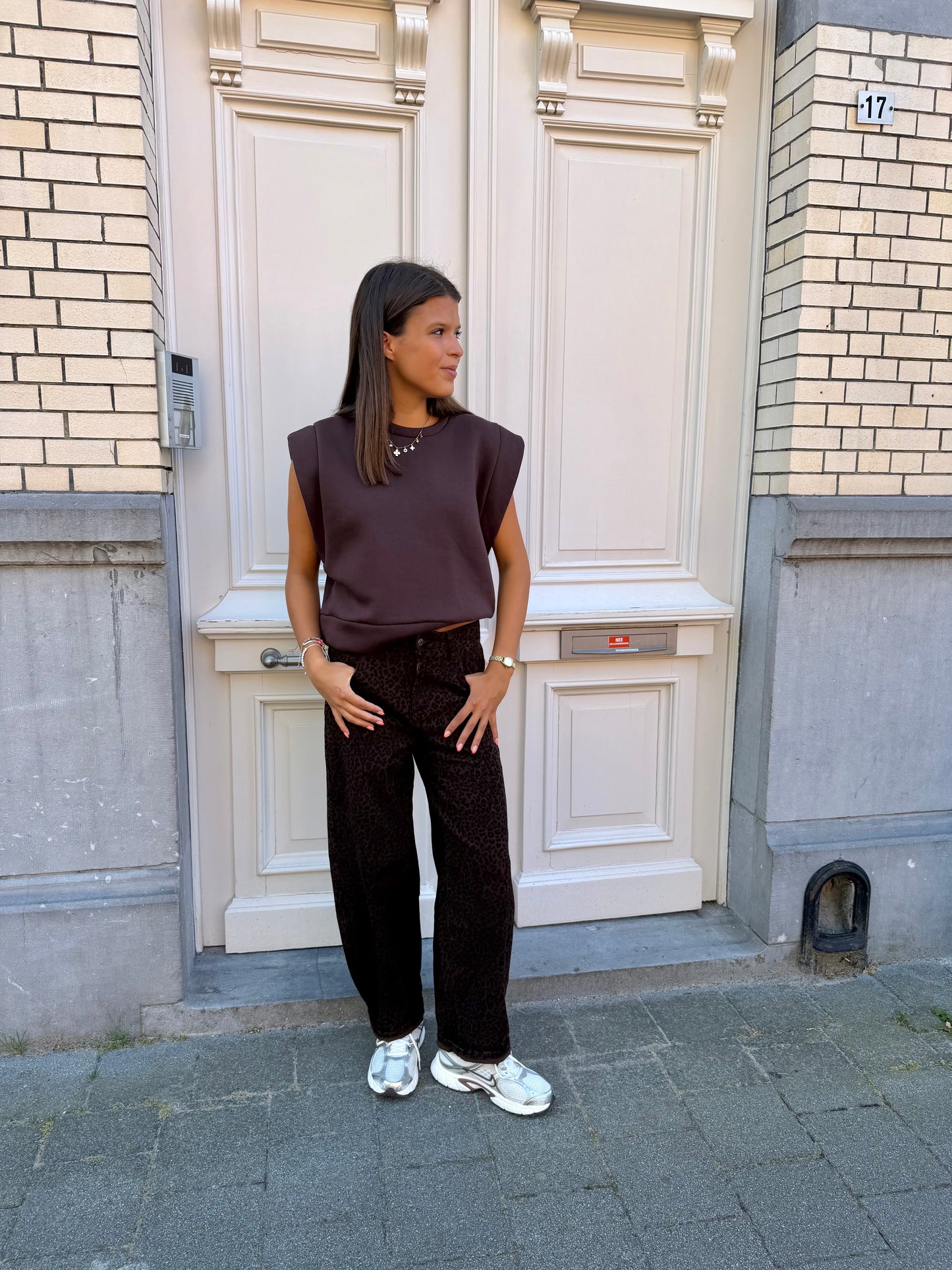 LEOPARD BALLOON JEANS