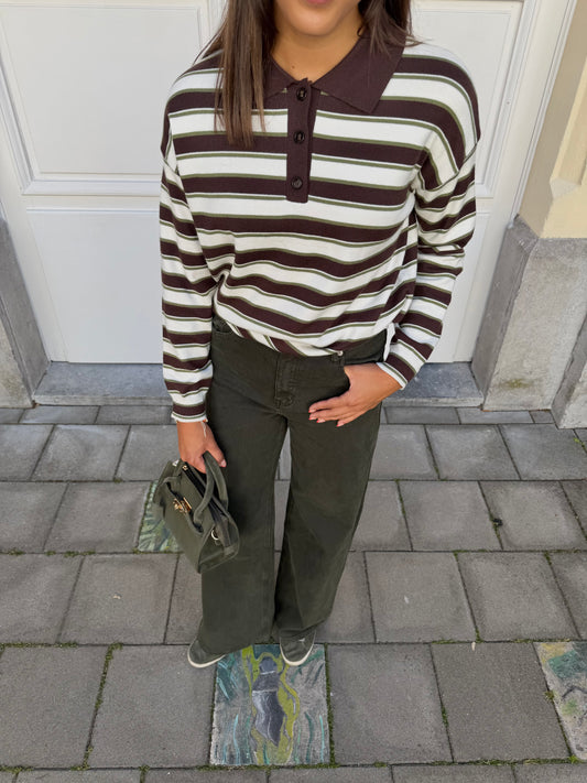 STRIPED POLO KHAKI