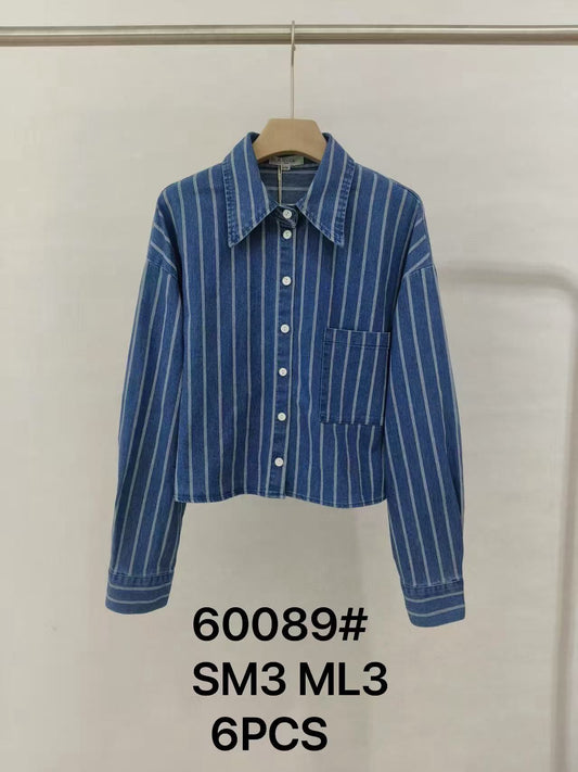 STRIPED JEANSBLOUSE