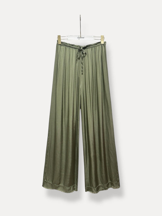 SATIJNEN BROEK KHAKI