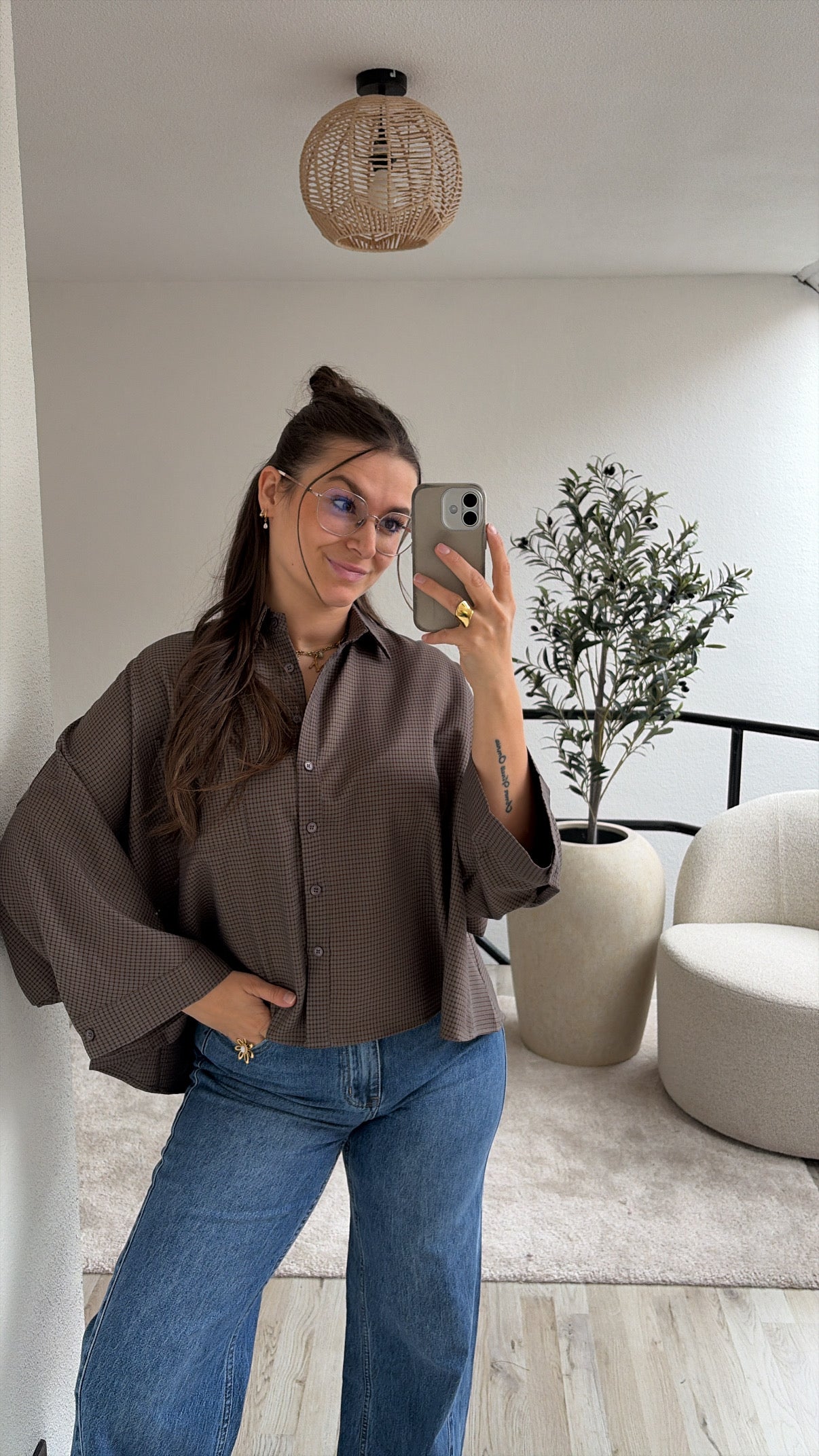 GERUITE BLOUSE GRIJS