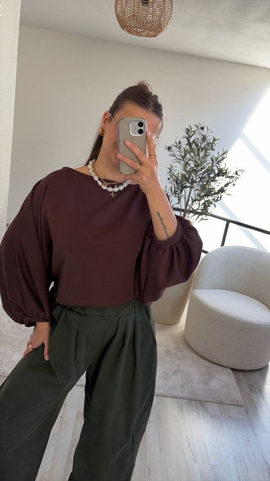 PUFFY SWEATSHIRT CHOCO