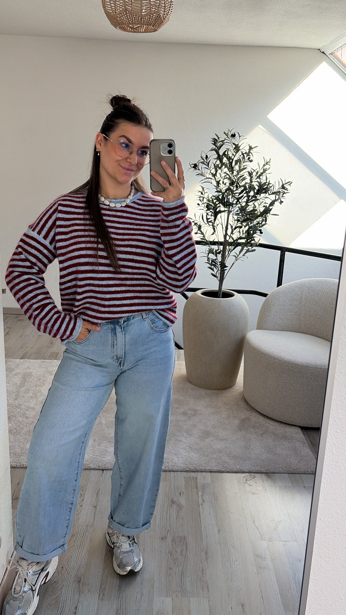 KNIT ROOD-BLAUW