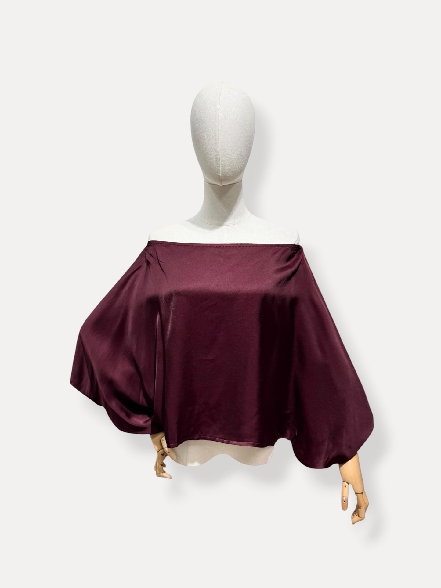 SATIJNEN BLOUSE BURGUNDY
