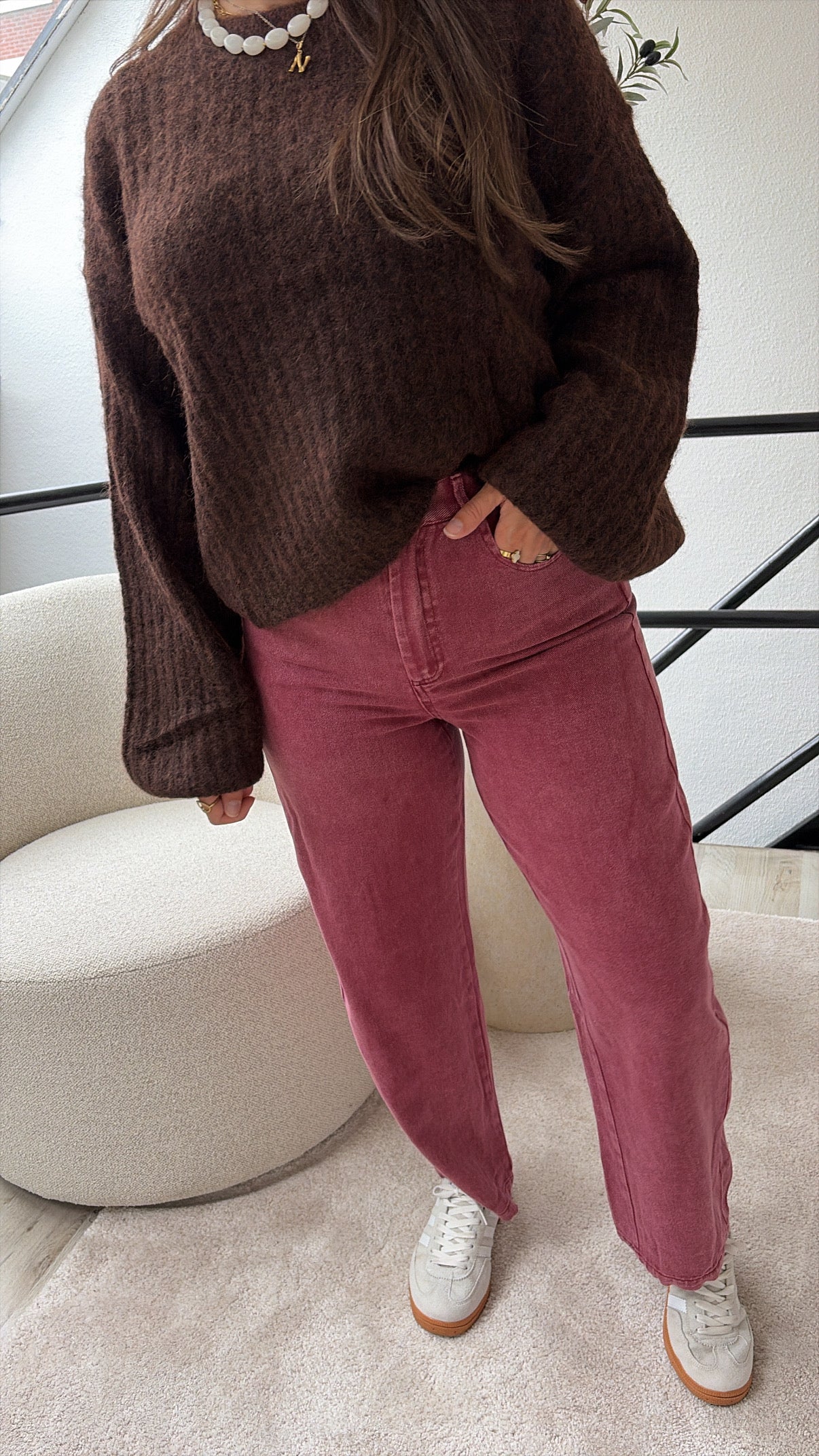 JEANS BURGUNDY