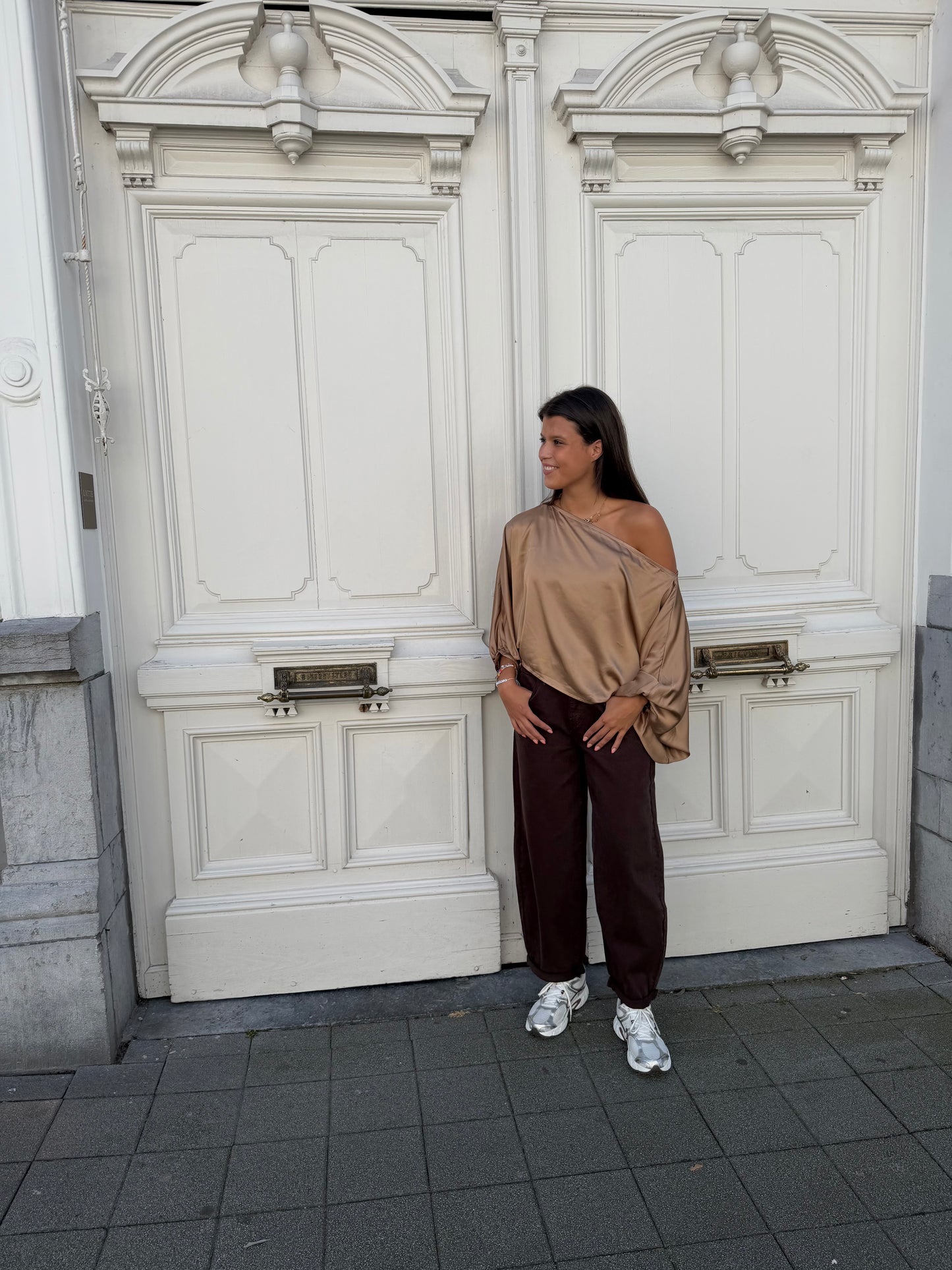 CAMEL BLOUSE SATIJN