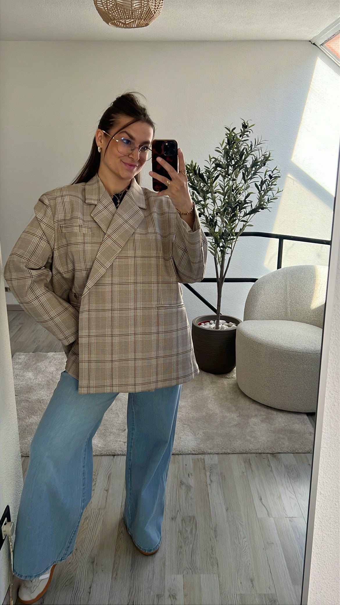 GERUITE BLAZER BLAUW-BRUIN