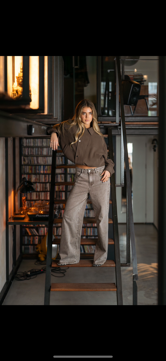 WIDE LEG JEANS TAUPE