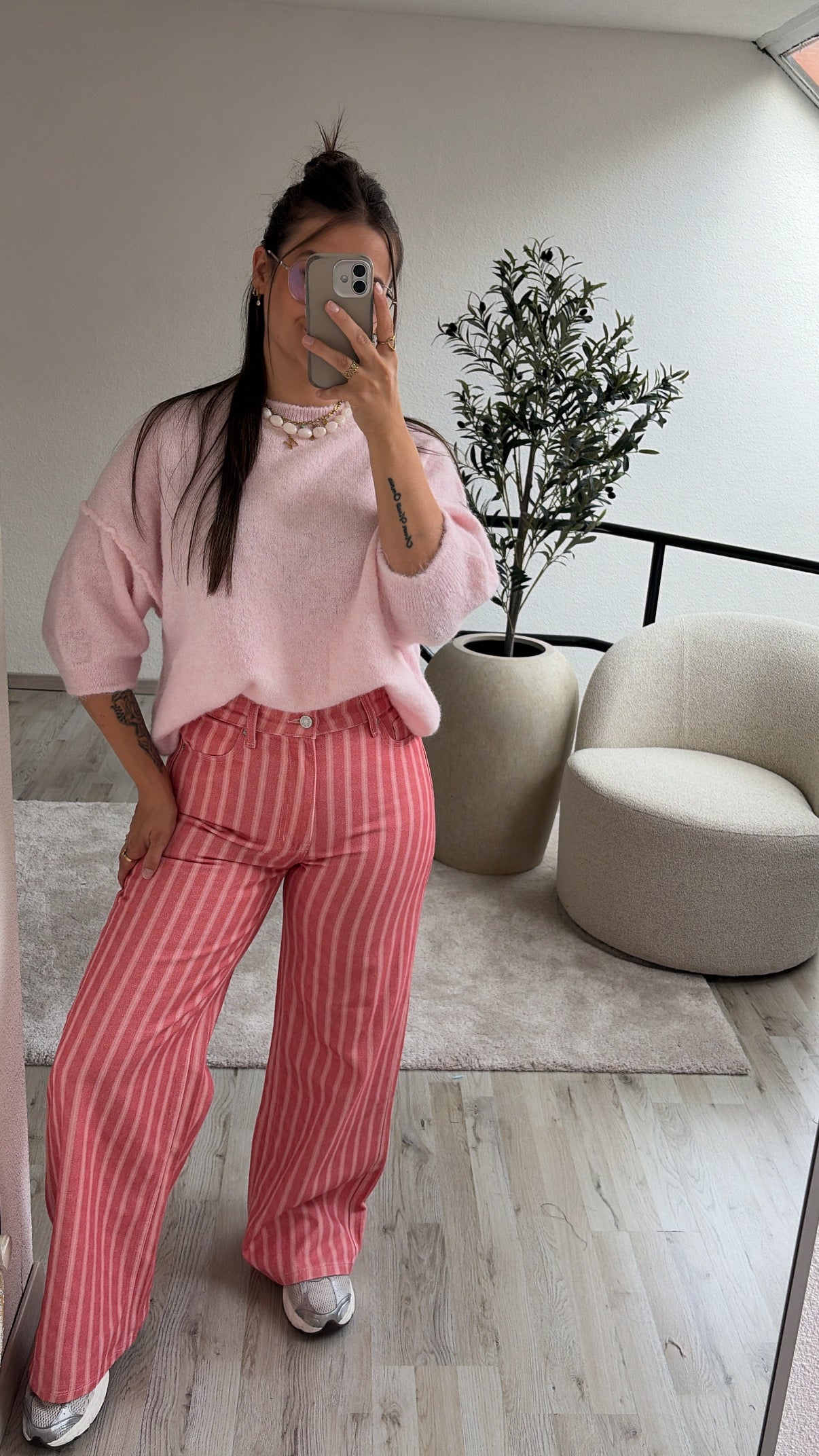STRIPED ROZE BROEK