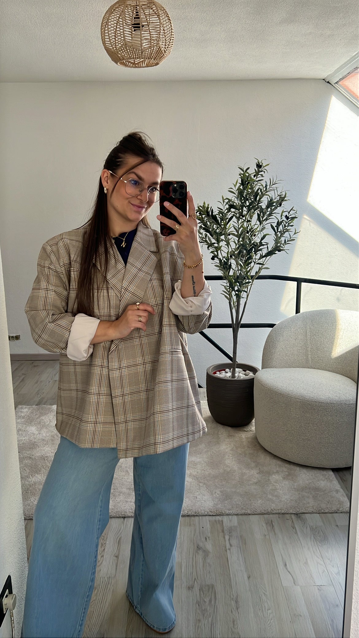 GERUITE BLAZER BLAUW-BRUIN