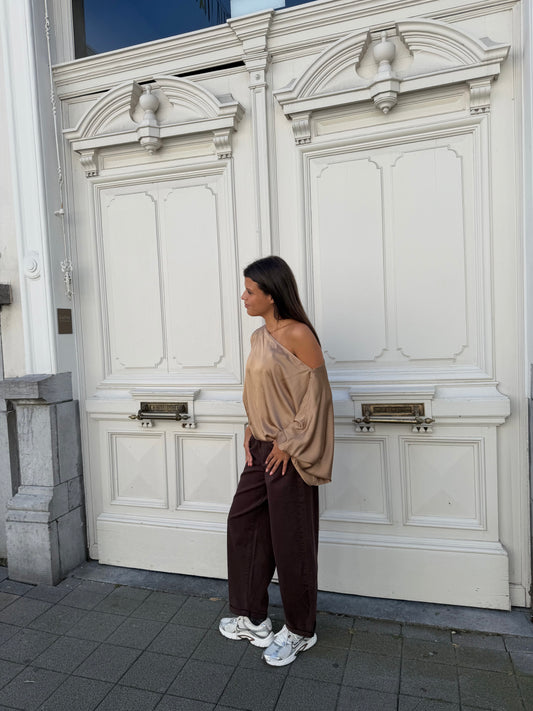 CAMEL BLOUSE SATIJN