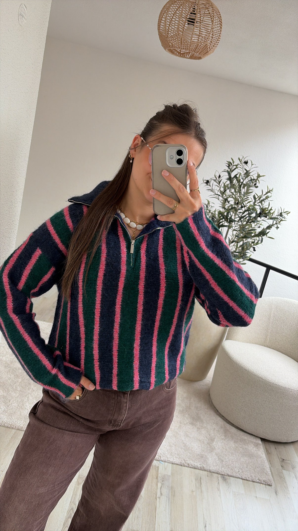 KNIT BLAUW-GROEN-ROZE