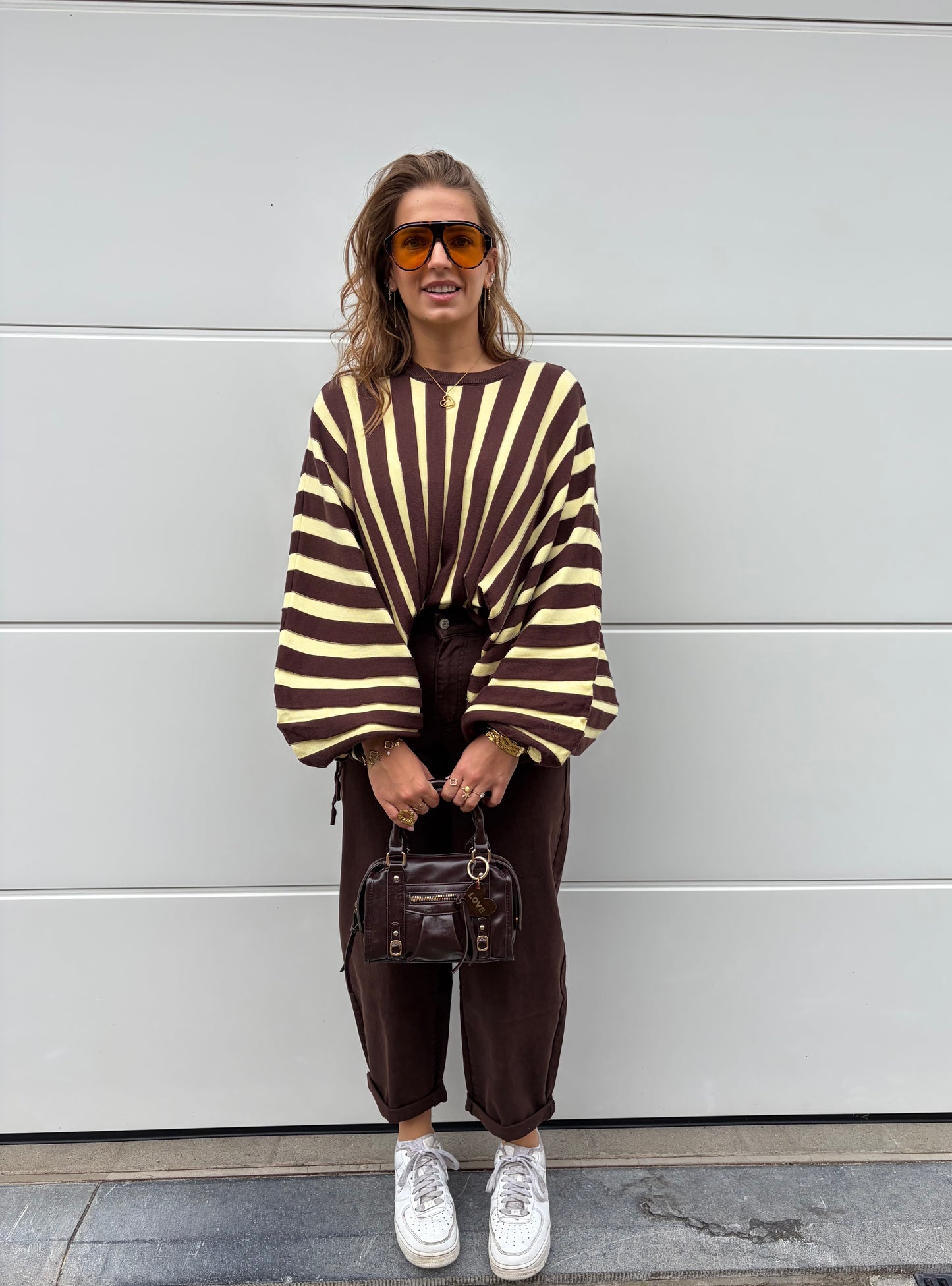 STRIPED KNIT BRUIN-GEEL