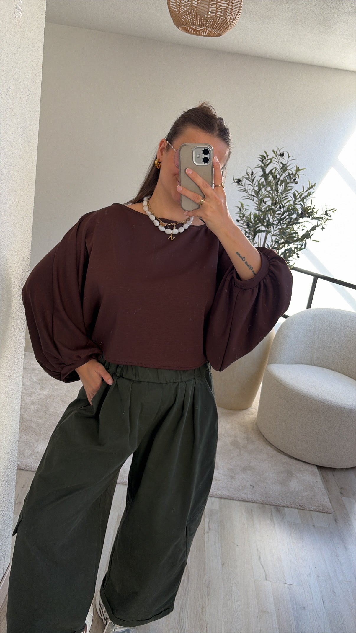 PUFFY SWEATSHIRT CHOCO
