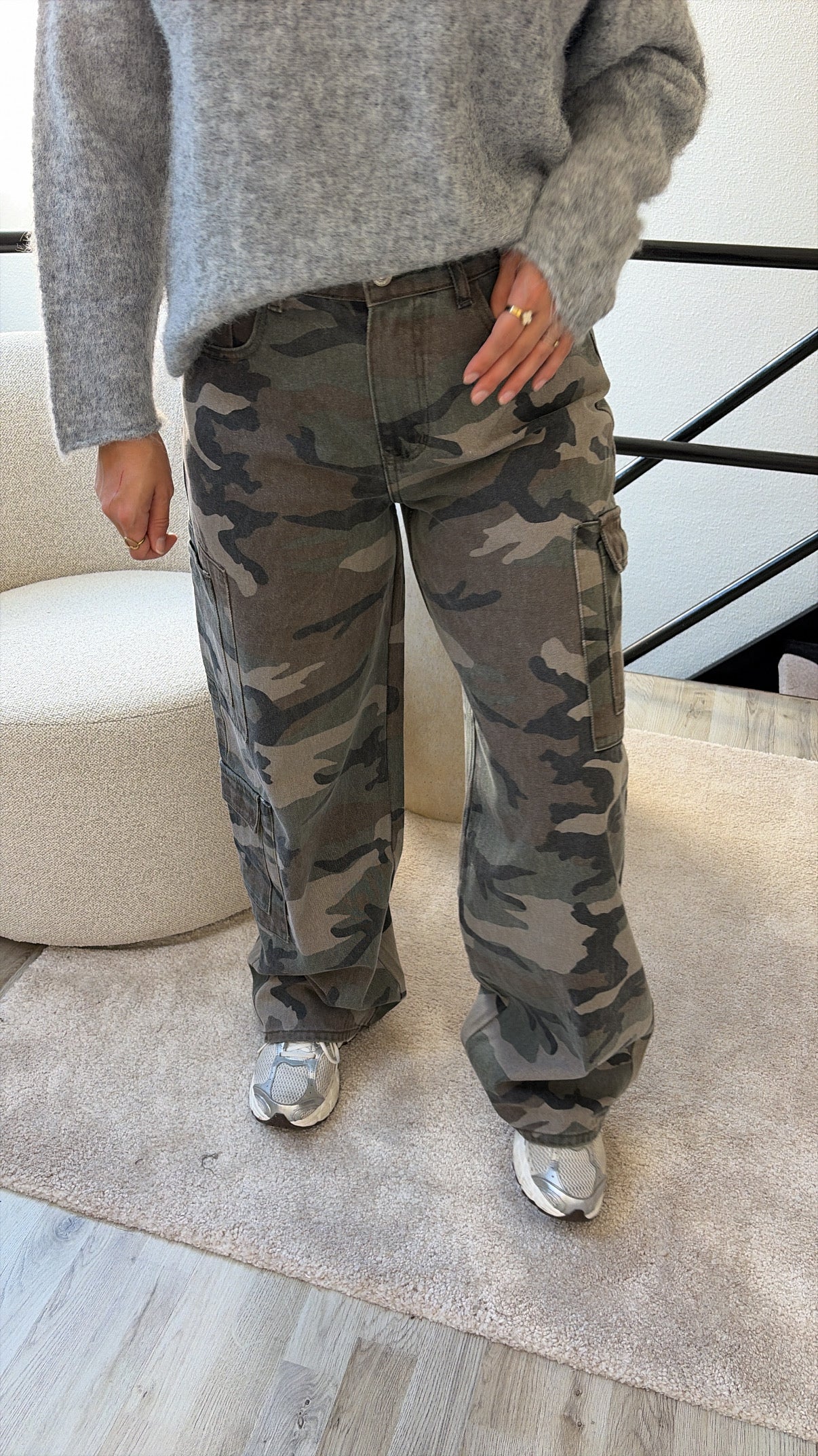 CAMO WIDE LEG JEANS