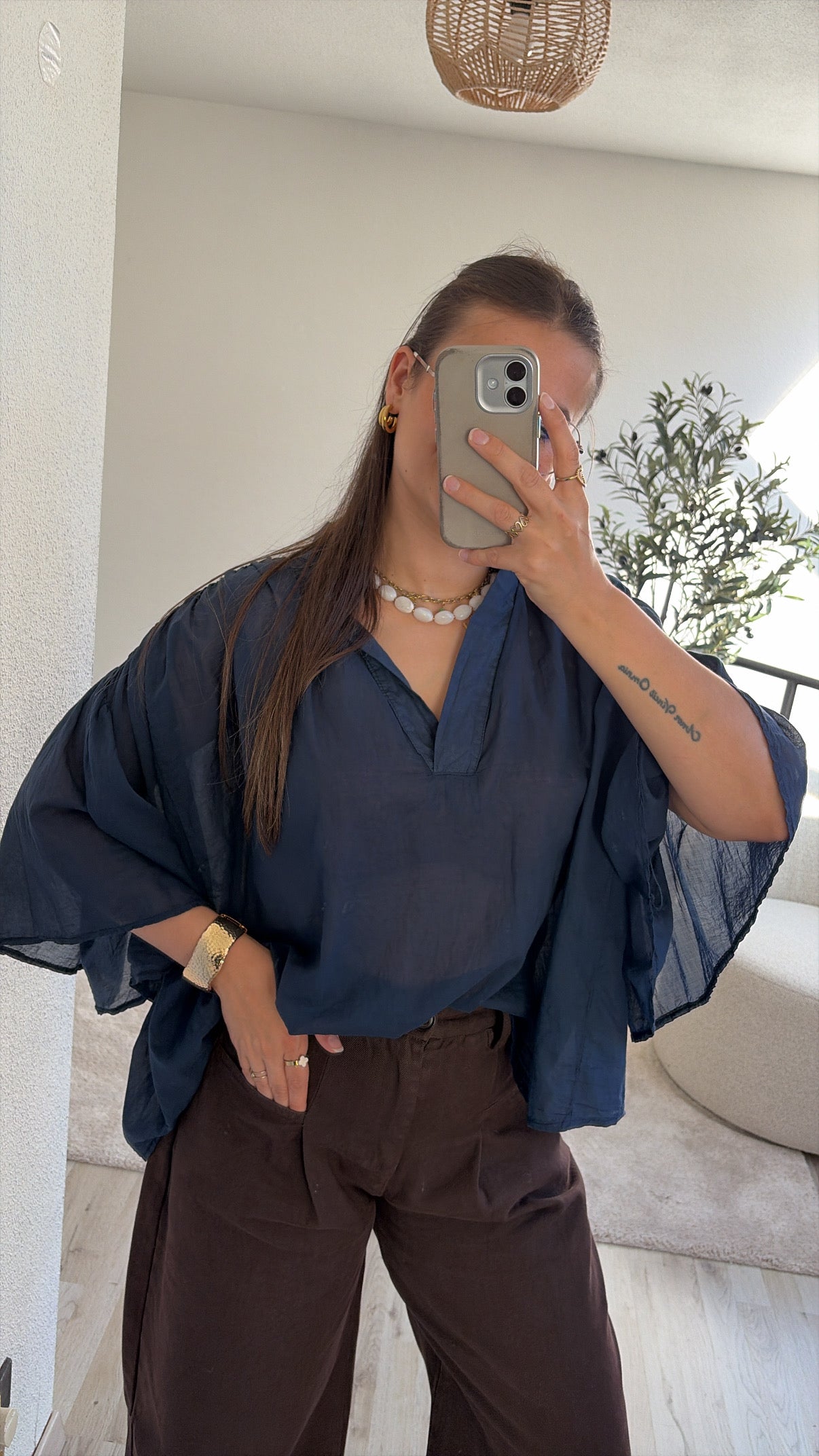 BLAUWE BLOUSE