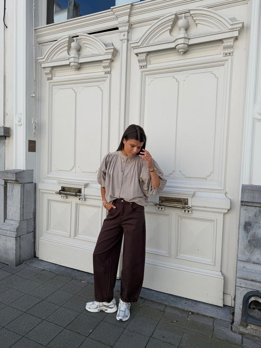 GESTREEPTE BLOUSE