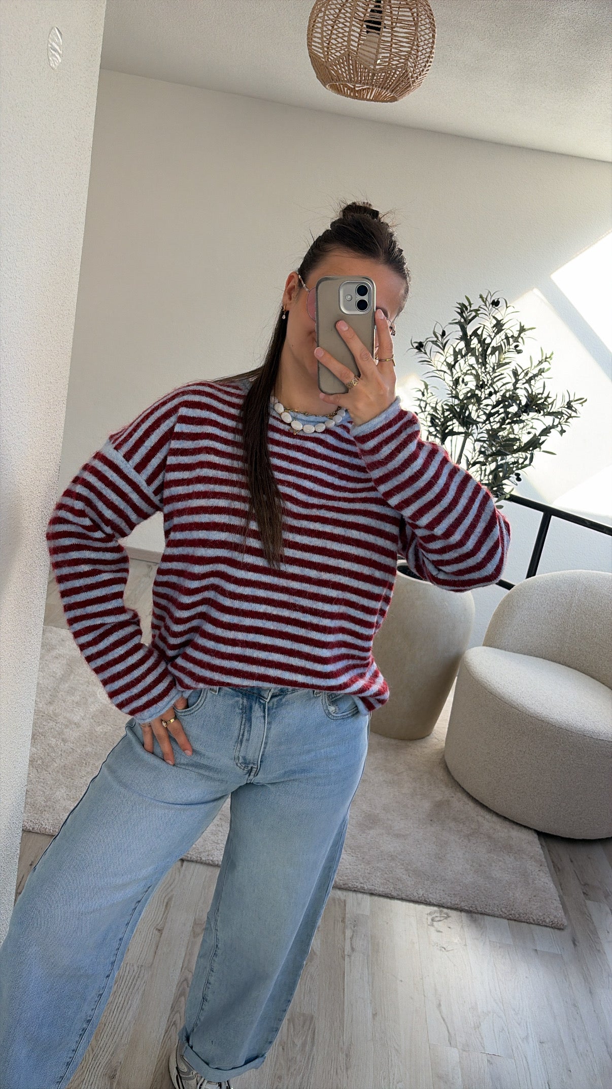 KNIT ROOD-BLAUW