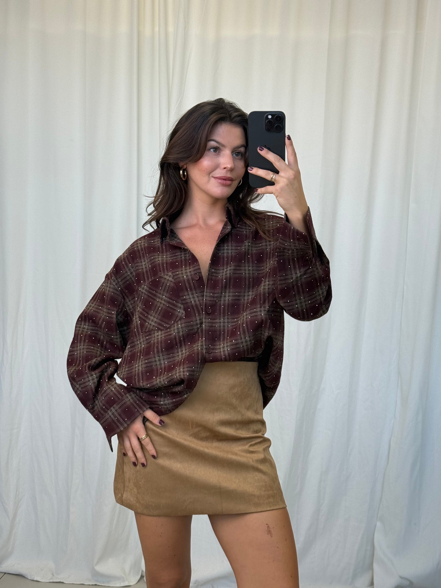 CHECKERED BLOUSE DIAMANTJES