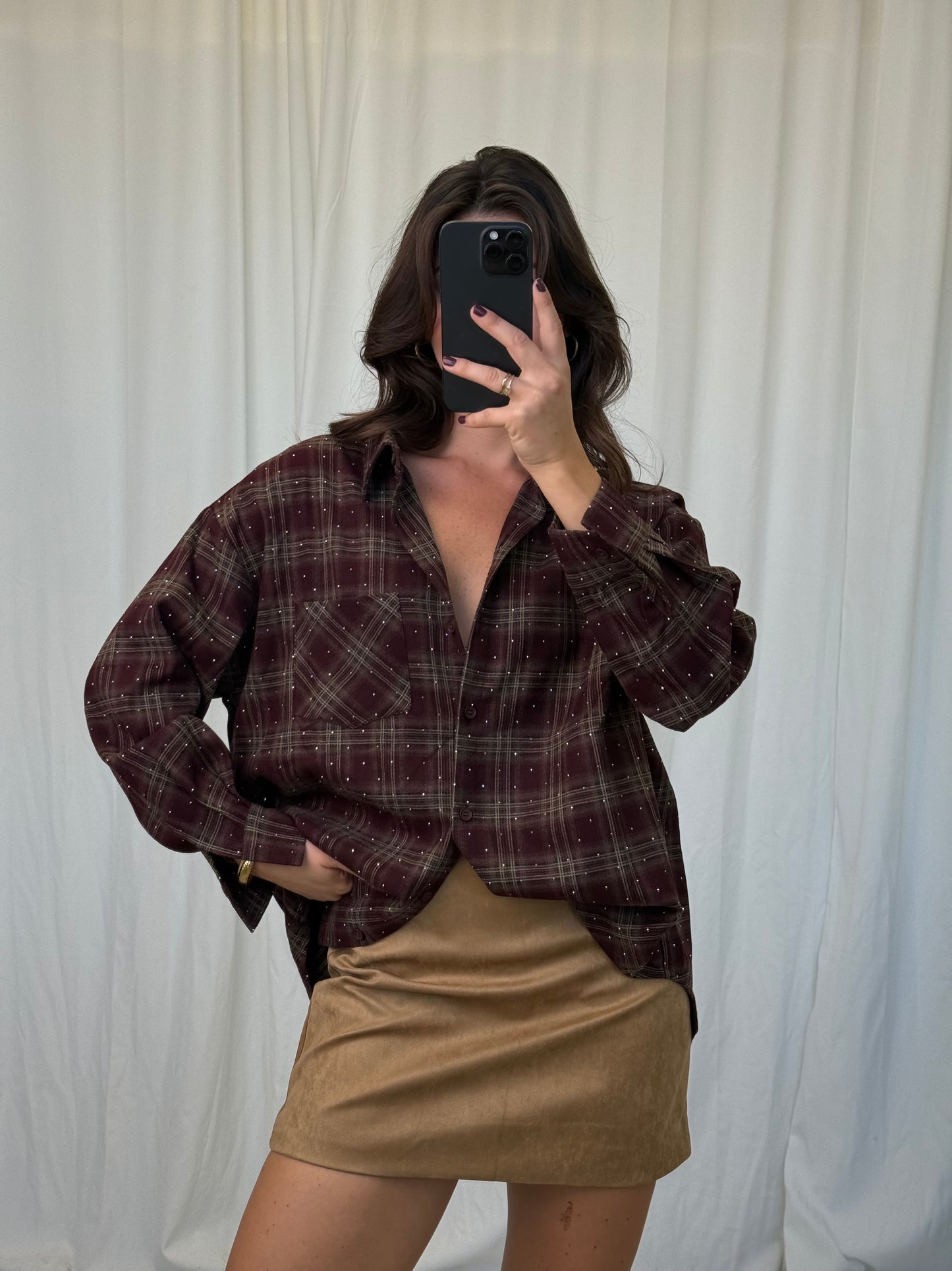 CHECKERED BLOUSE DIAMANTJES
